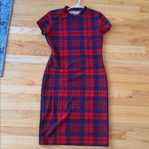 Mock Neck Patterned Dress